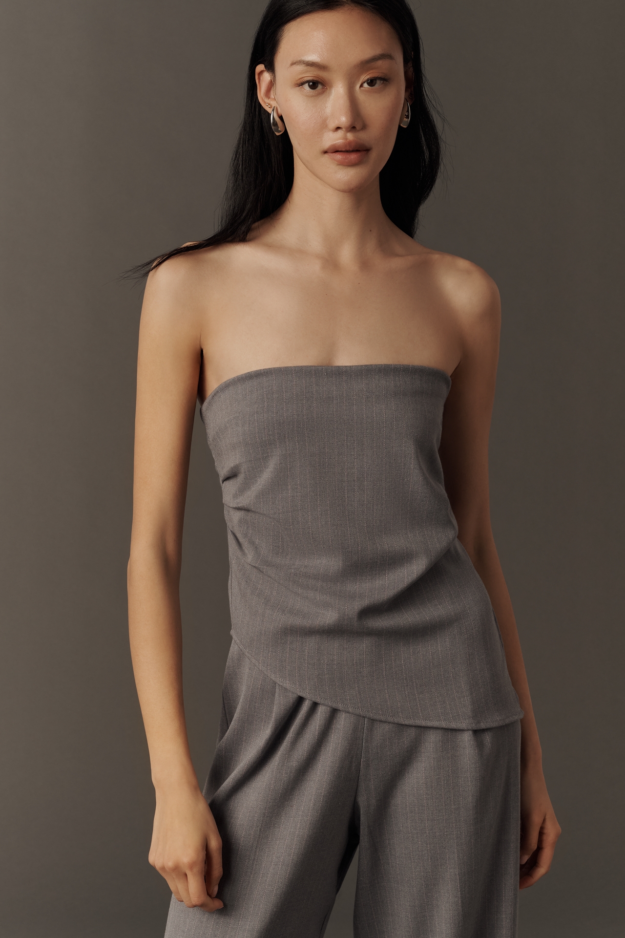 Self Contrast Strapless Jumpsuit