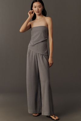 Self Contrast Trägerloser Jumpsuit
