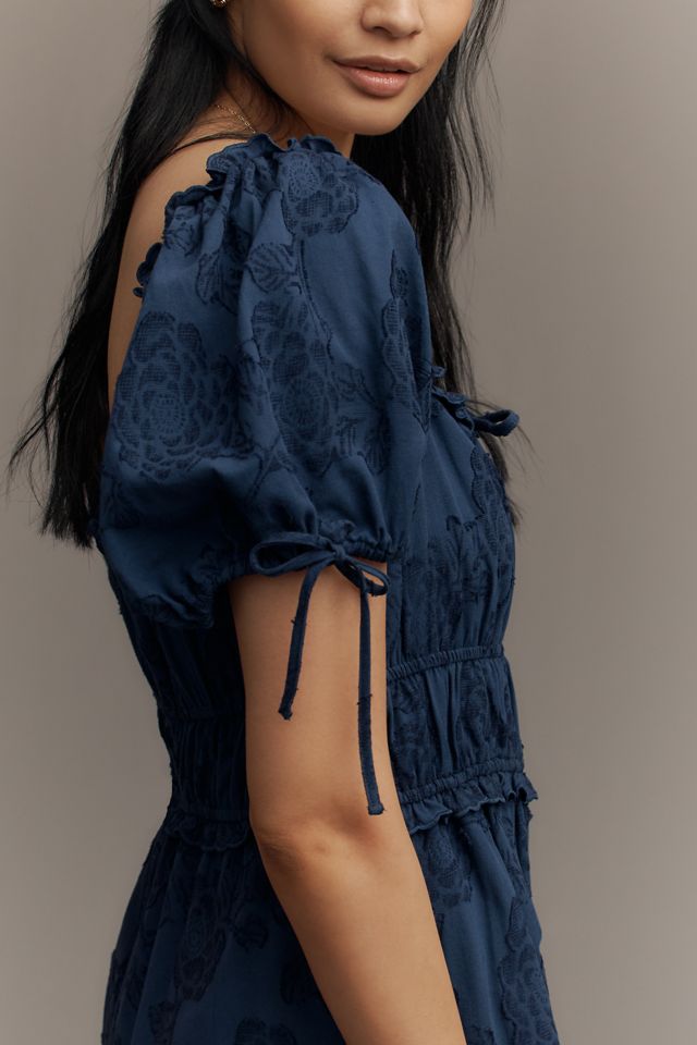Sarah Hann Linen Blend Puff-Sleeve Jumpsuit #1