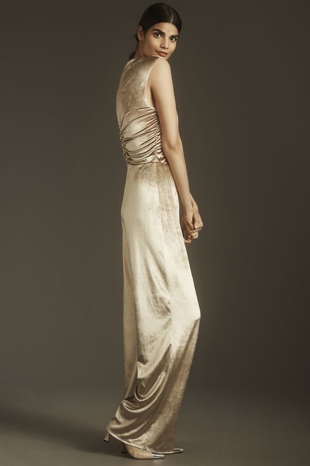 WAYF Mock-Neck Velvet Jumpsuit #2