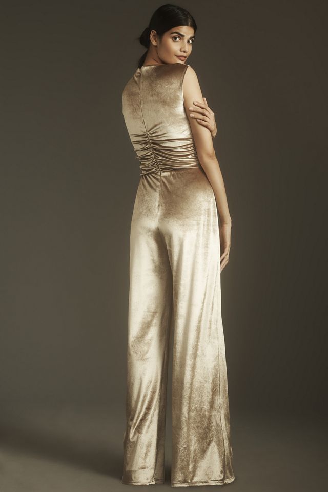 WAYF Mock-Neck Velvet Jumpsuit #3