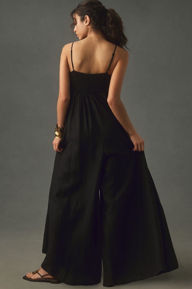 Hutch Linen Bow WideLeg Jumpsuit Anthropologie UK