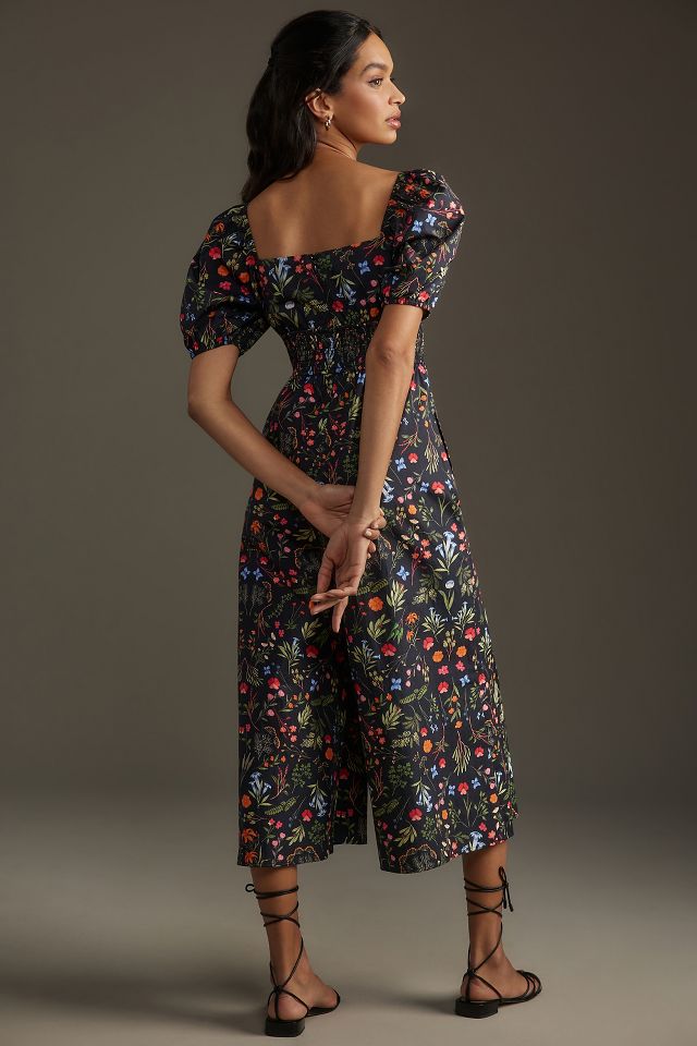 Hutch Puff-Sleeve Floral Jumpsuit | Anthropologie