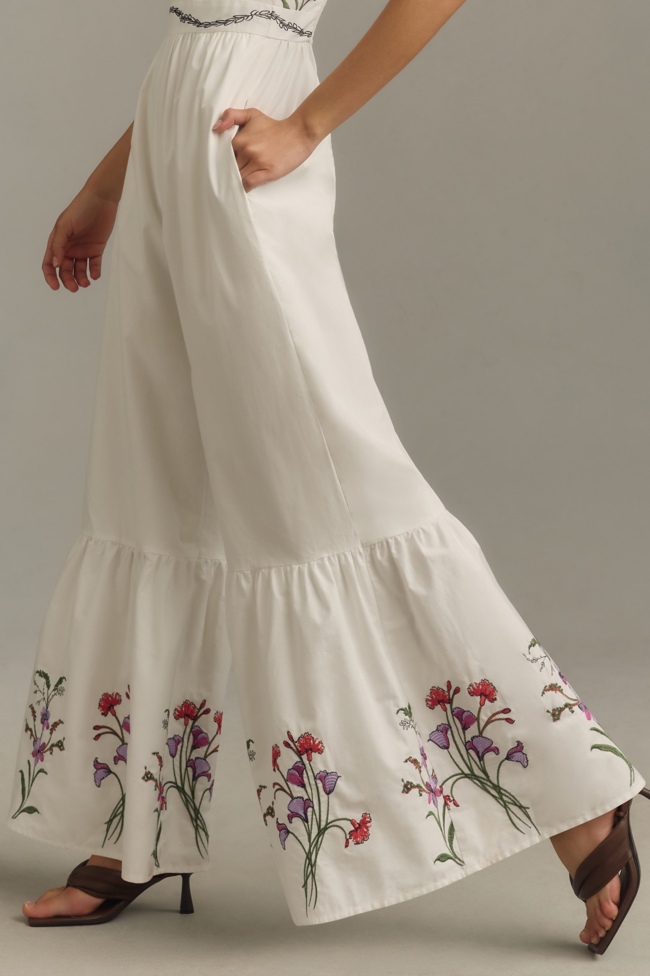 Hutch Floral Embroidered Tiered Jumpsuit