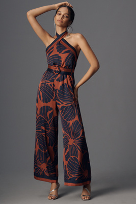 Hutch Benny Halter Belted Floral Jumpsuit | Anthropologie