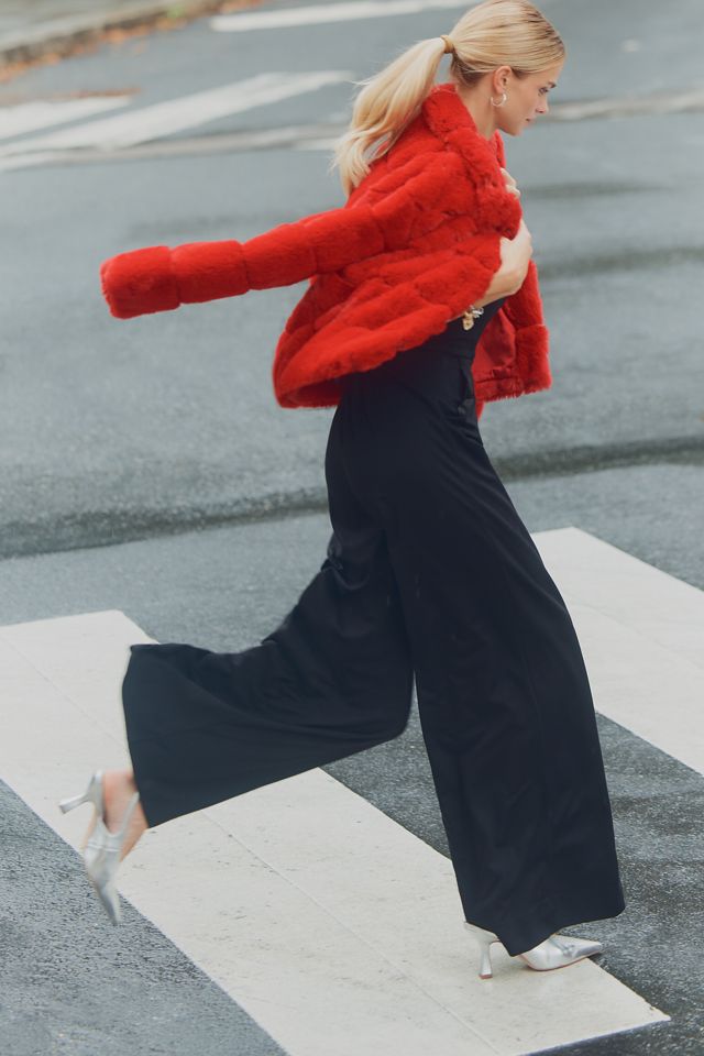 Hutch Faux-Fur Trim Strapless Jumpsuit #3