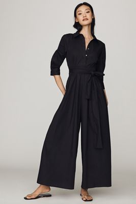 Hutch Poplin Shirt Tie-Waist Jumpsuit