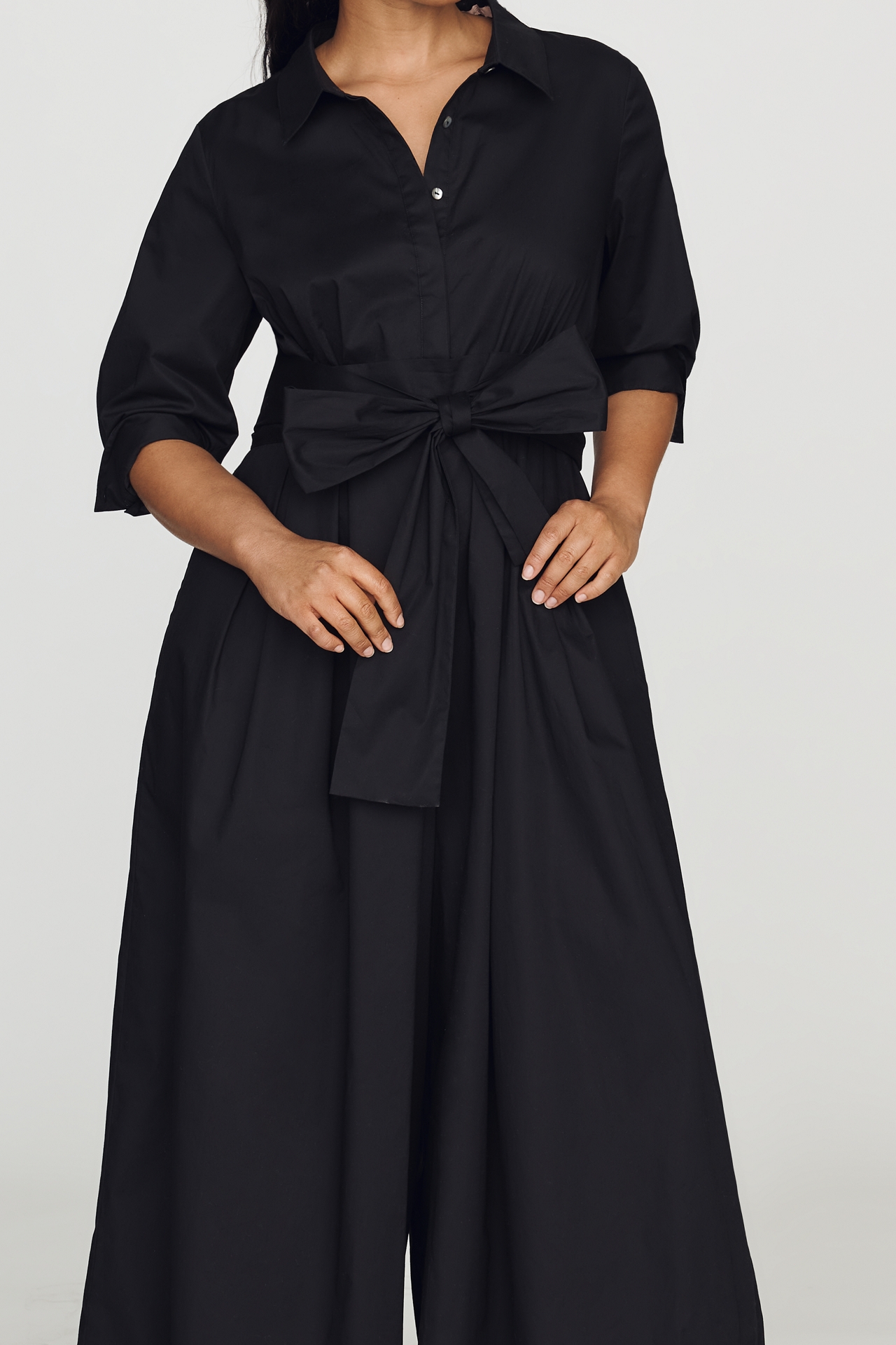 Hutch Poplin Shirt Tie-Waist Jumpsuit