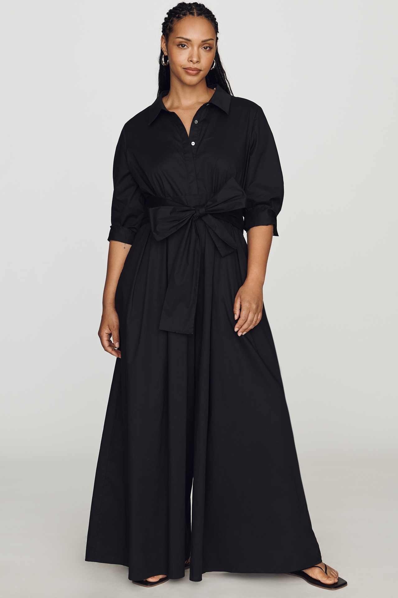 Hutch Poplin Shirt Tie-Waist Jumpsuit