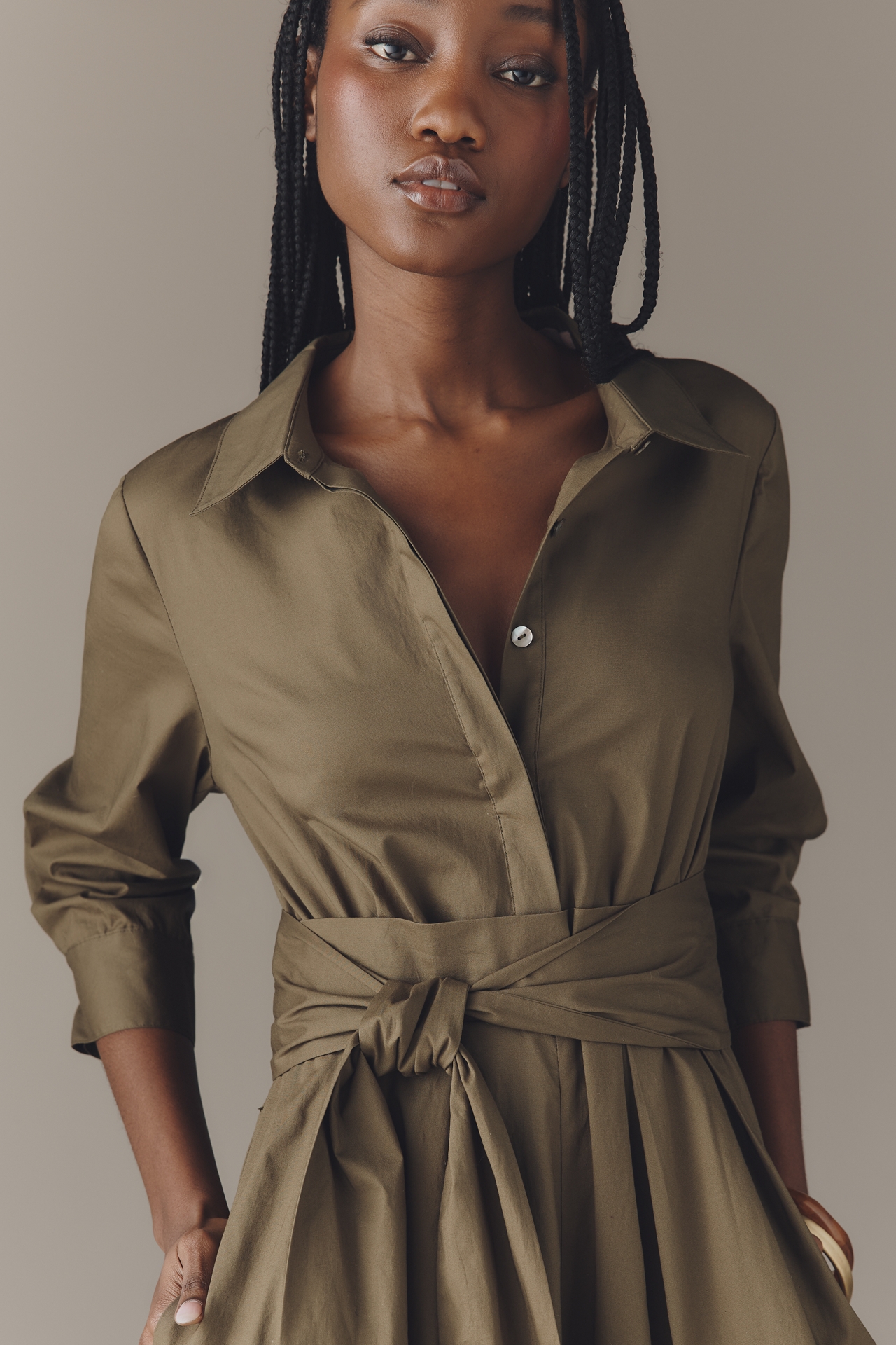 Hutch Poplin Shirt Tie-Waist Jumpsuit