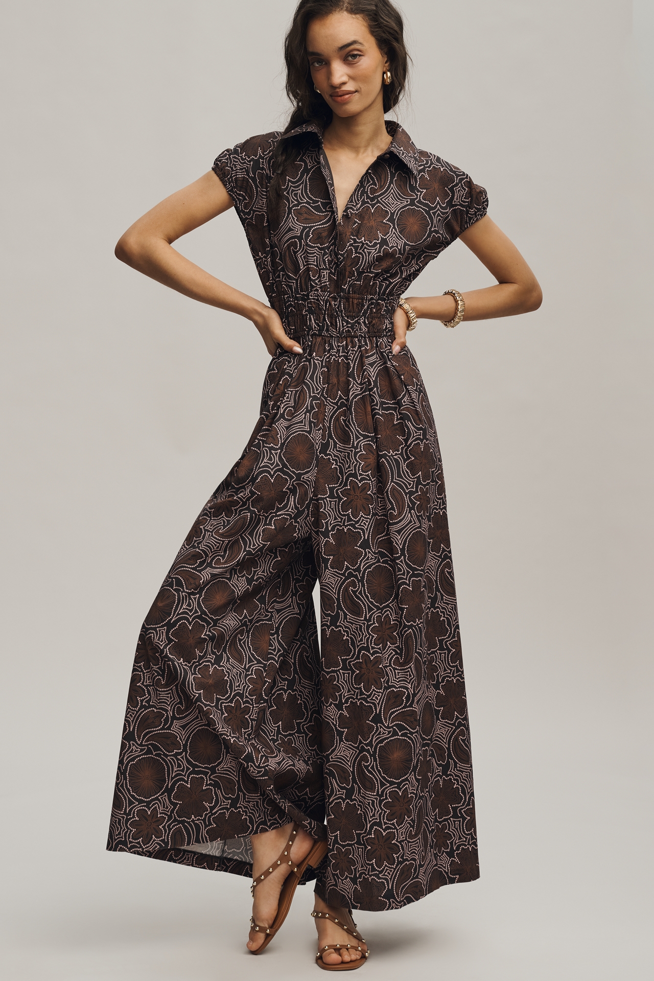 Hutch Printed Short-Sleeve Jumpsuit