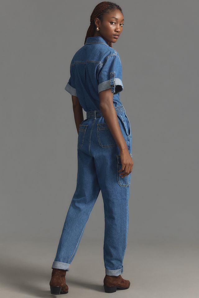 KIVARI Natalie Short-Sleeve Denim Jumpsuit #1