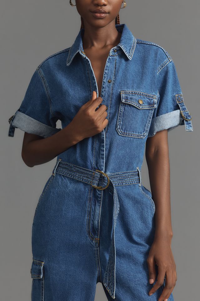 KIVARI Natalie Short-Sleeve Denim Jumpsuit #2