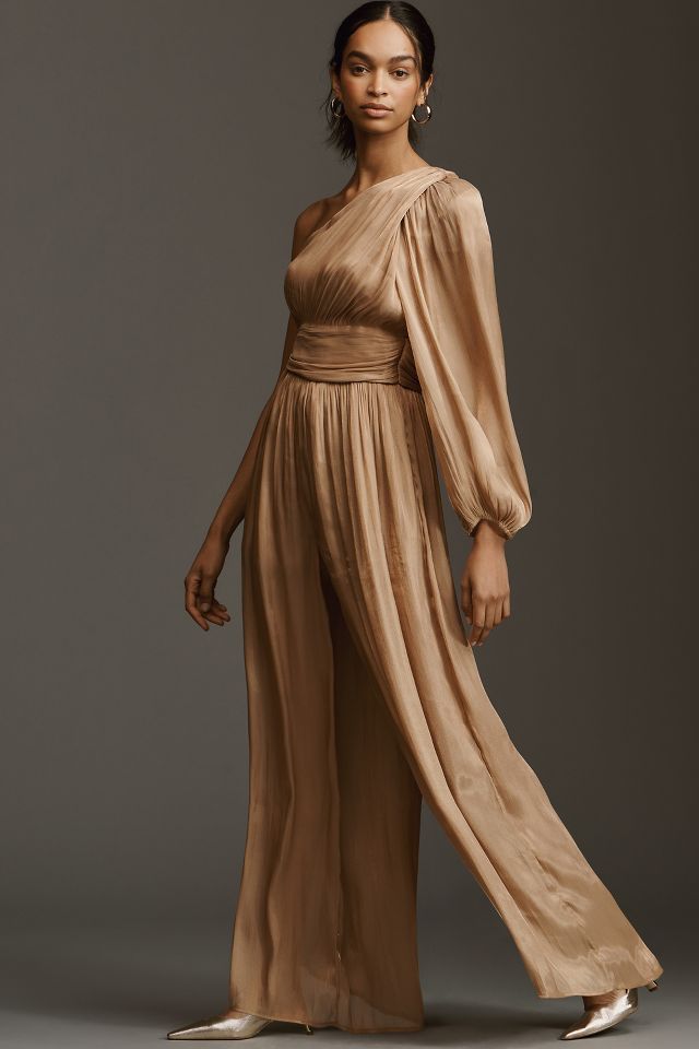 Anthropologie store gold jumpsuit