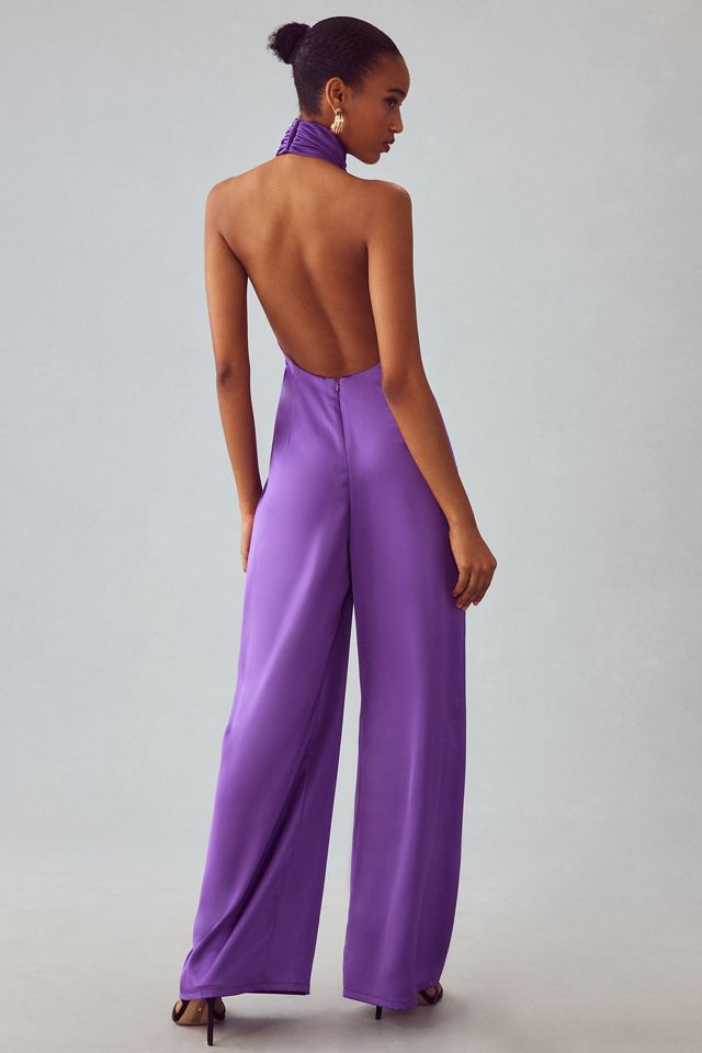 Katie May Robbie Open-Back Halter Jumpsuit | Anthropologie