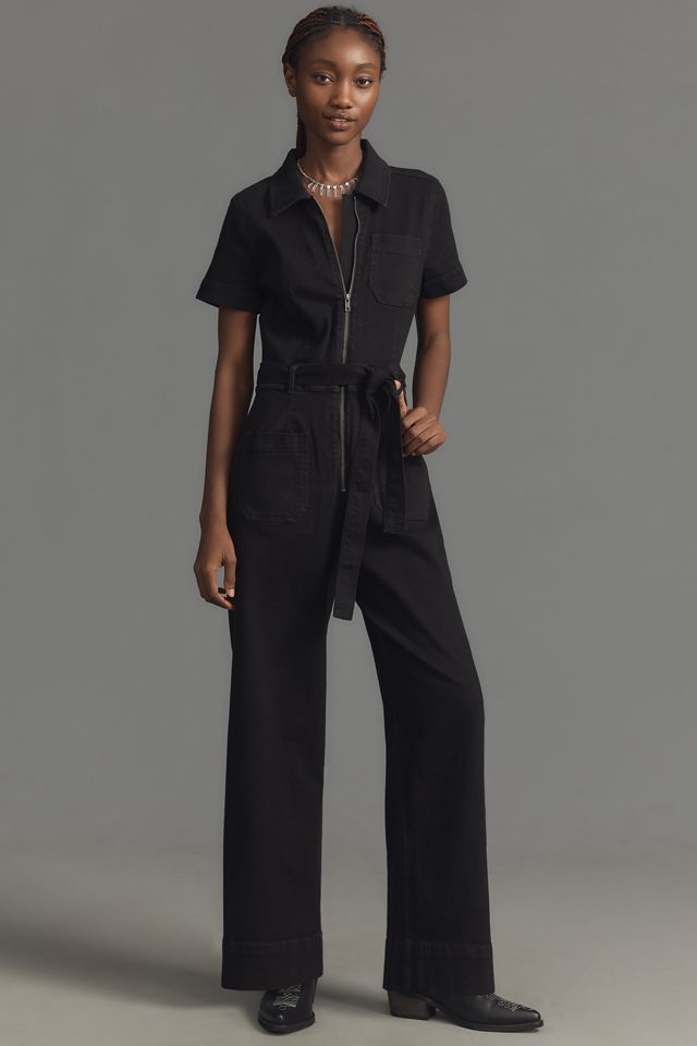 Maeve by Anthropologie Magdalena Jumpsuit Black Side good Pockets 26W