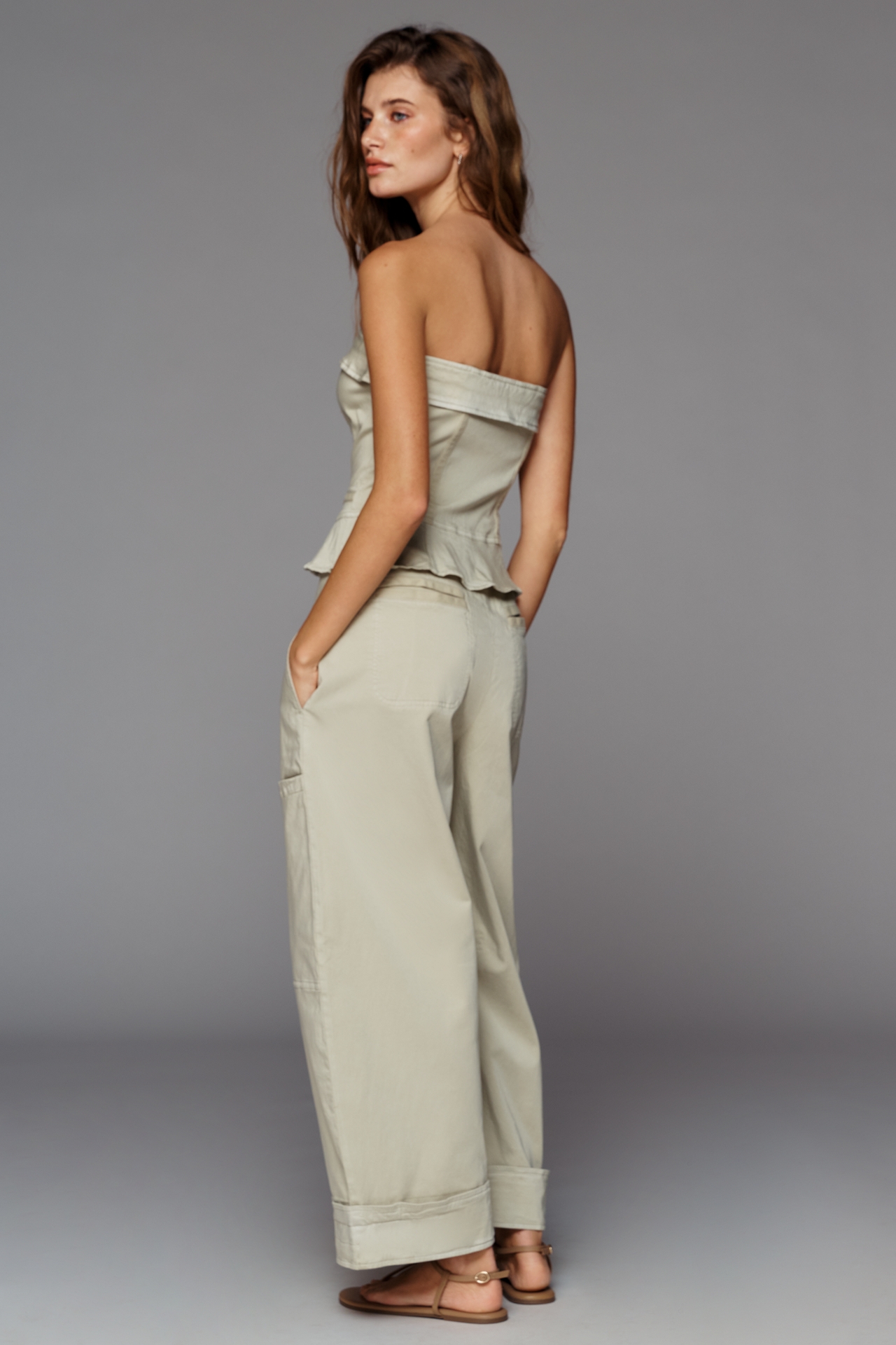 Pilcro Tube Top Carpenter Jumpsuit