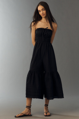 By Anthropologie Strapless Wide-Leg Jumpsuit