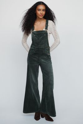 The Adi Corduroy Flare Dungarees by Pilcro