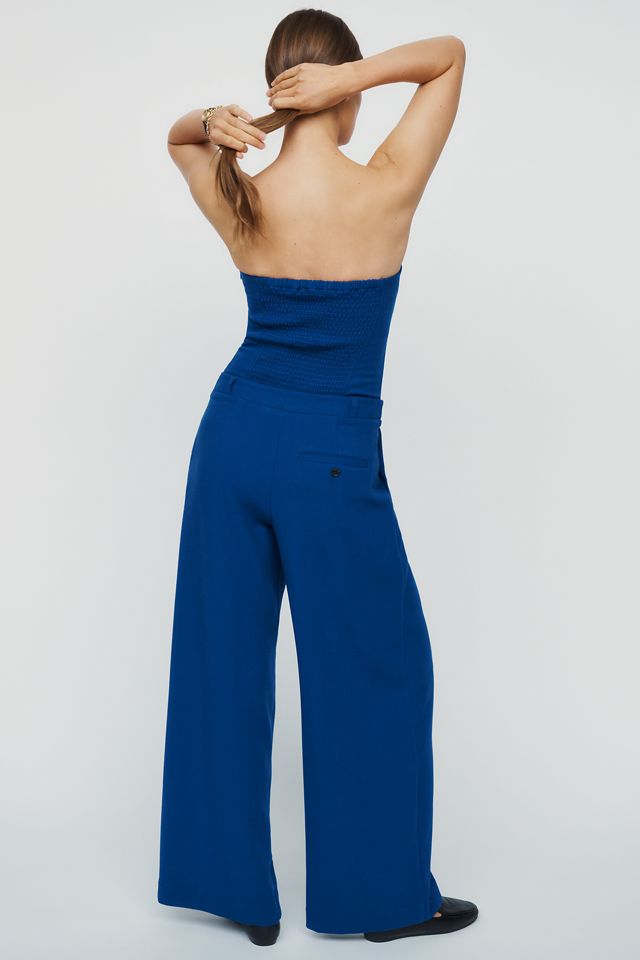 Maeve Avery Trägerloser Plissee-Jumpsuit mit weitem Bein #3