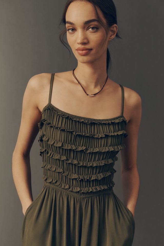By Anthropologie Pintuck Smocked Jumpsuit  #1