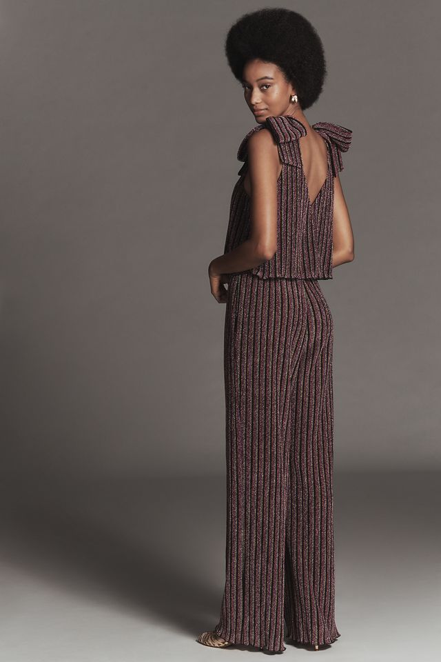 Saylor Natale Lurex Stripe Tiered Jumpsuit #3