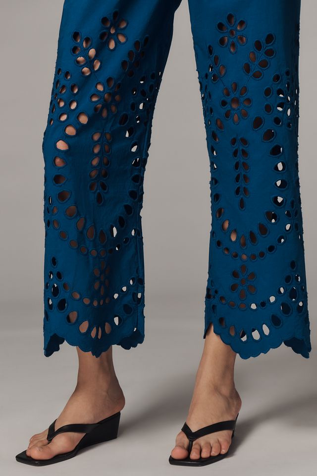 Saylor Oriella Strapless Eyelet Jumpsuit | Anthropologie