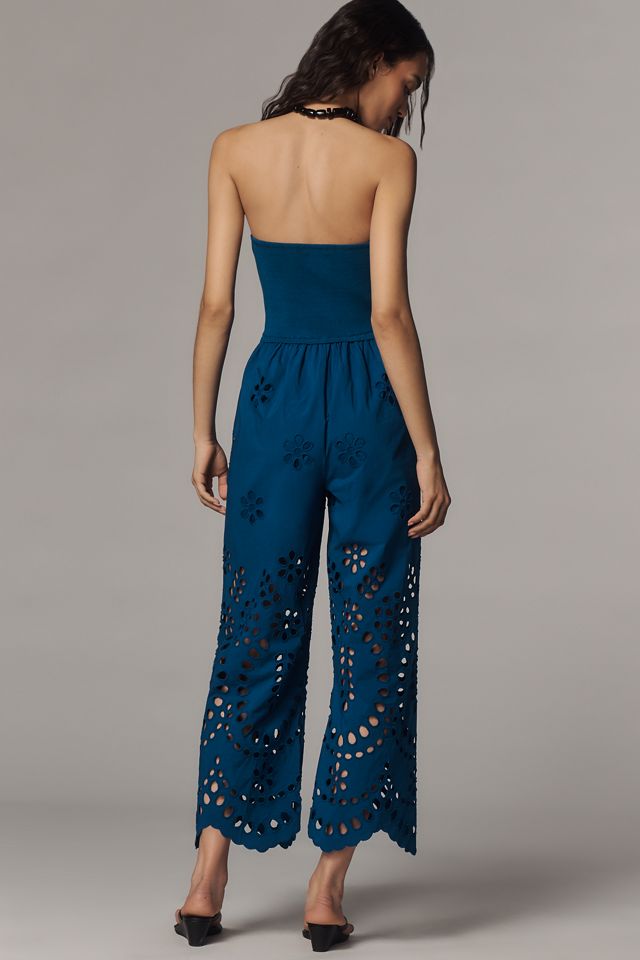 Saylor Oriella Strapless Eyelet Jumpsuit | Anthropologie