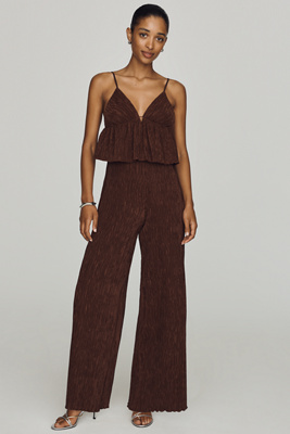 サロペット・オーバーオール・オールインワン swell peplum set up pants dress Saylor Nissa Wide-Leg Peplum Jumpsuit | Anthropologie