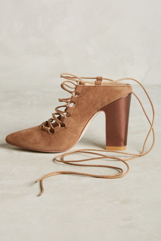 Billy Ella Ankle-Tie Metallic Heels #2