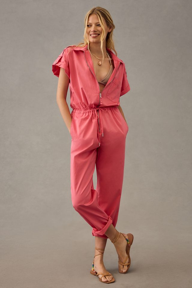 Pistola Jordan Short-Sleeve Zip-Front Jumpsuit | Anthropologie