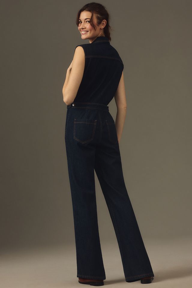 Pistola Brooks Short-Sleeve Denim Jumpsuit | Anthropologie