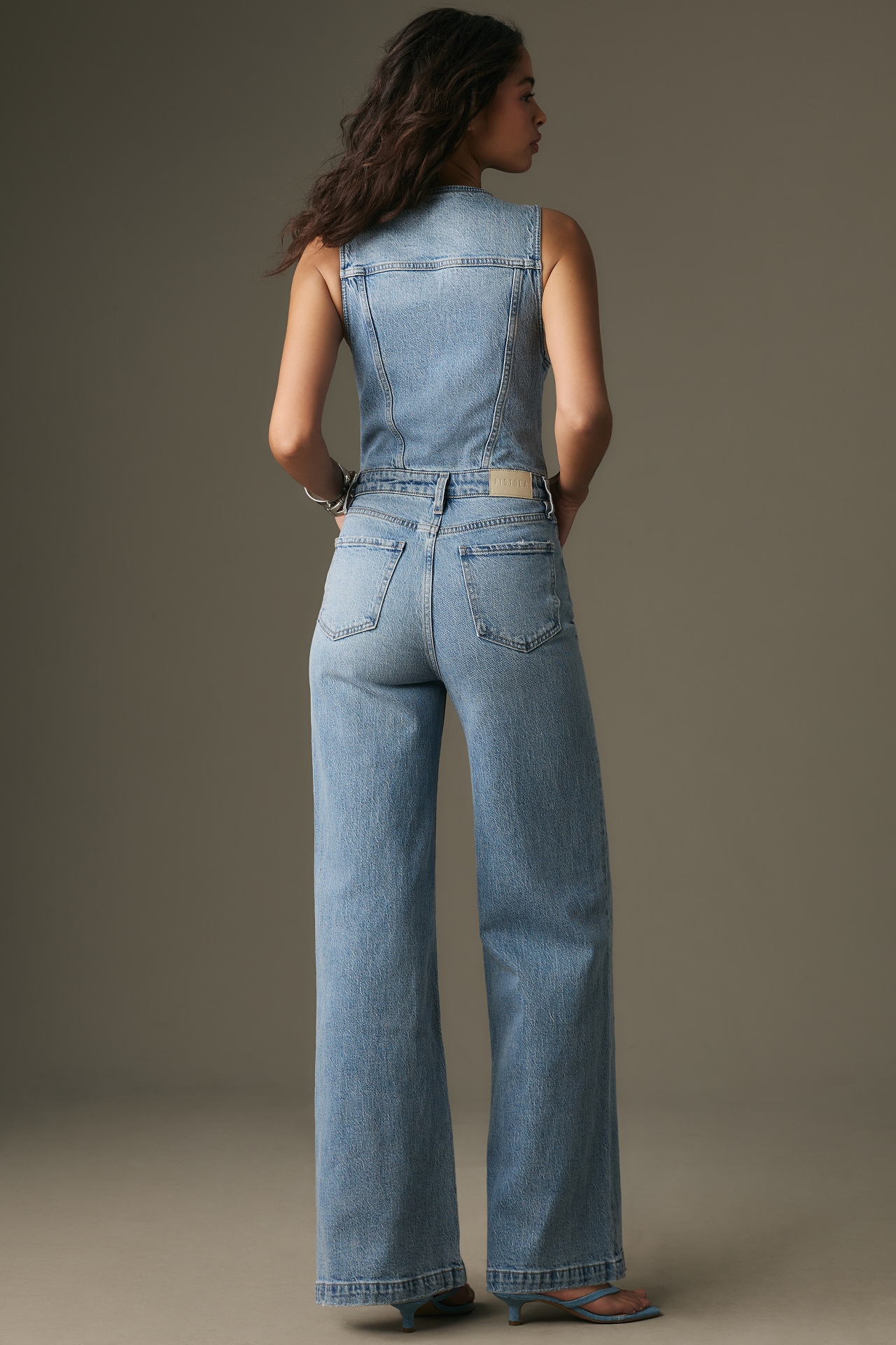 Pistola Aria Fitted Vest Denim Jumpsuit