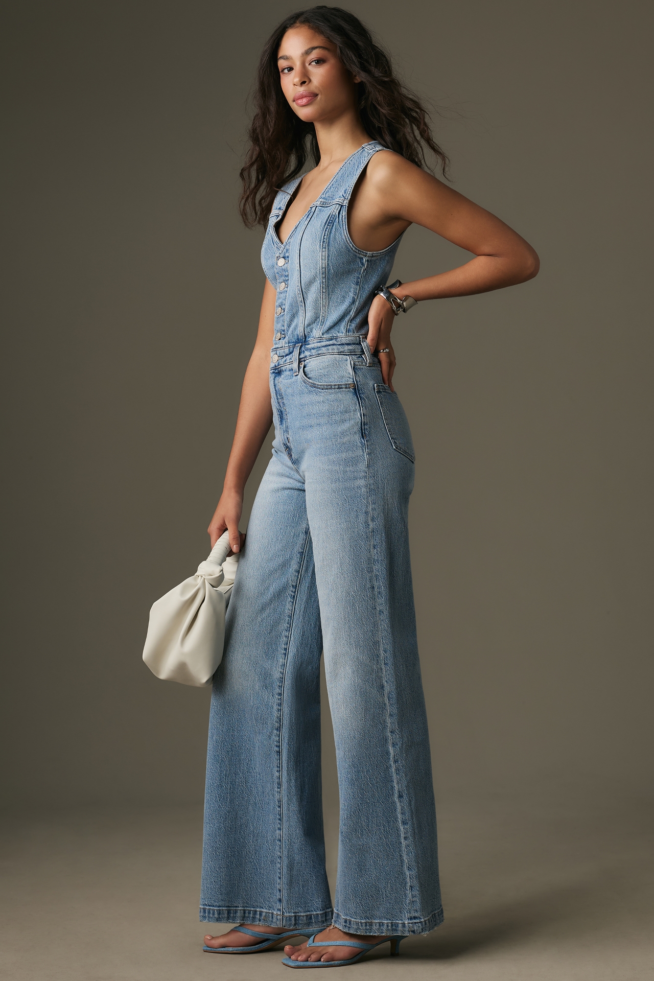 Pistola Aria Fitted Vest Denim Jumpsuit