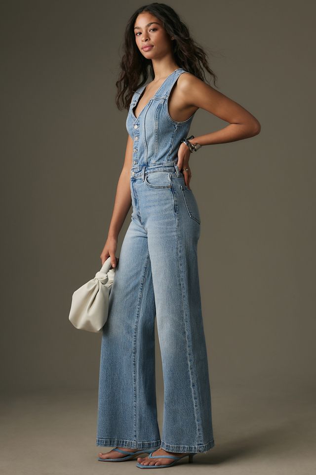 Pistola Aria Fitted Vest Denim Jumpsuit | Anthropologie