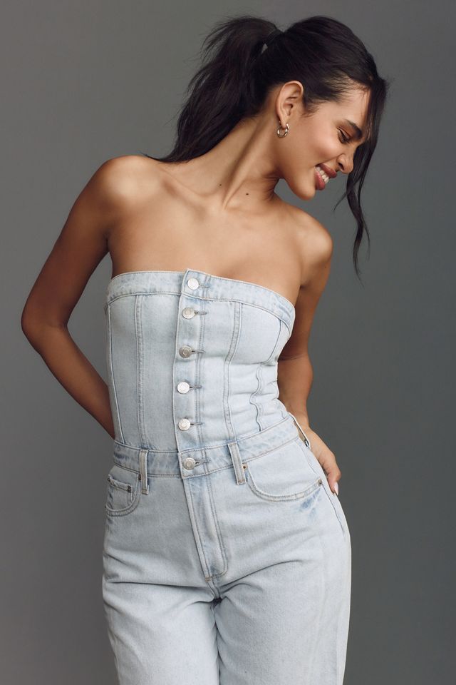 Pistola Daphine Strapless Denim Jumpsuit | Anthropologie