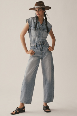 Ace Sleeveless Barrel-Leg Jumpsuit