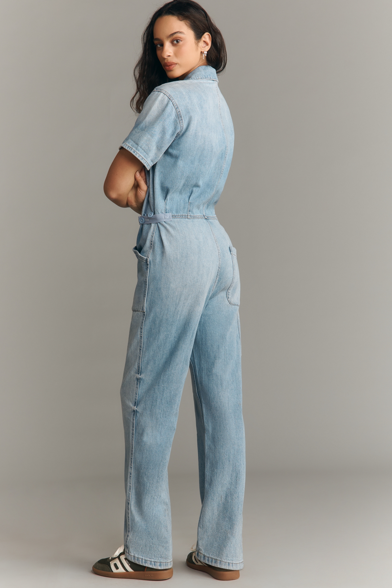 Pistola Grover Denim Short Sleeve Field Jumpsuit