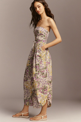 Strapless Printed Parachute Jumpsuit