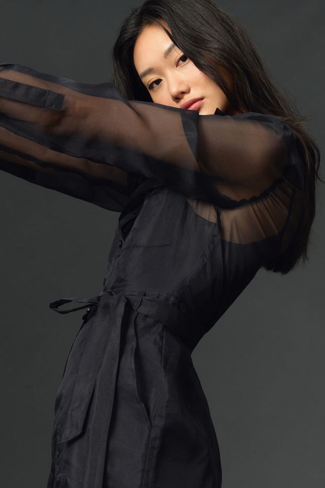 By Anthropologie Sheer Utility Jumpsuit #3