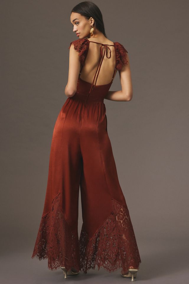 By Anthropologie Lace Mix Jumpsuit #1