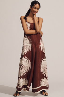 By Anthropologie Printed Wide-leg Jumpsuit