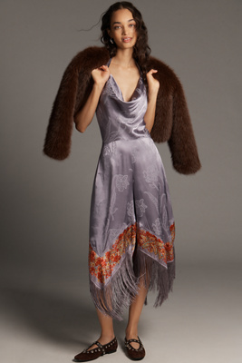 By Anthropologie Fringe Cowl-neck Jumpsuit In Multi