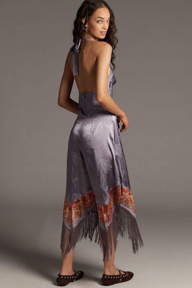 By Anthropologie Fringe Cowl-Neck Jumpsuit #2