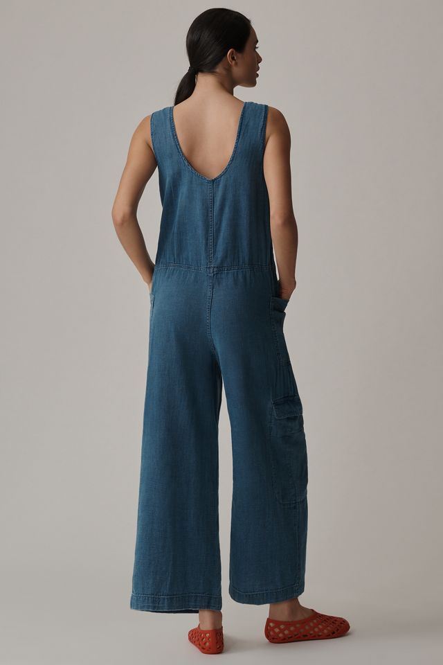 Pilcro Zip-Front Wide-Leg Overalls #1