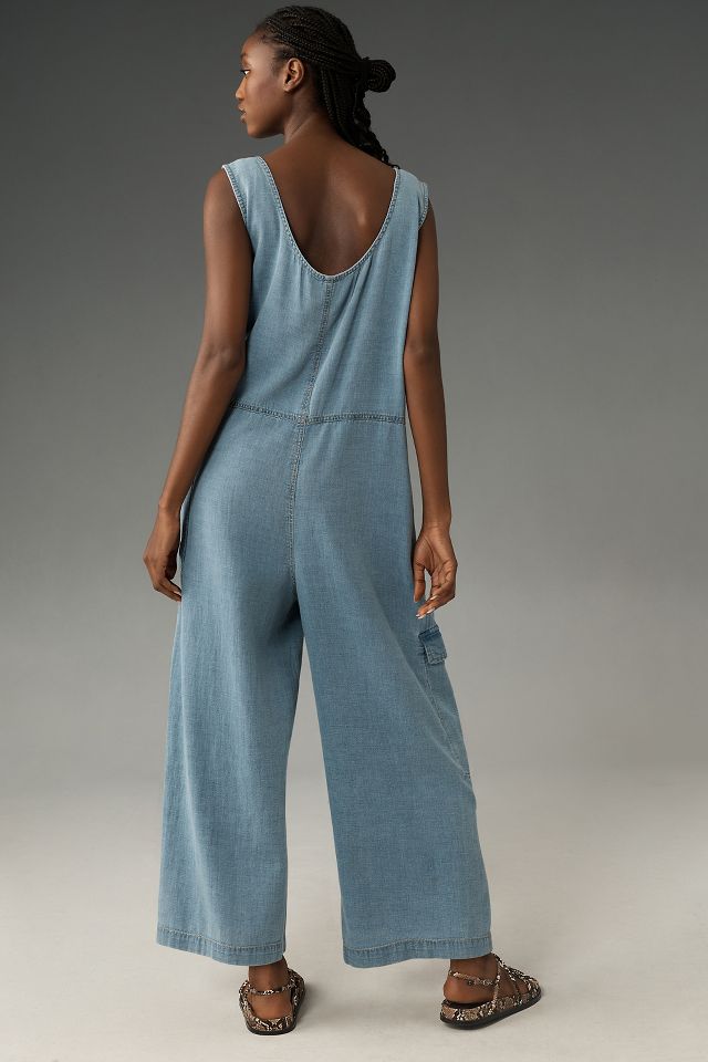 Pilcro Zip-Front Wide-Leg Overalls | Anthropologie