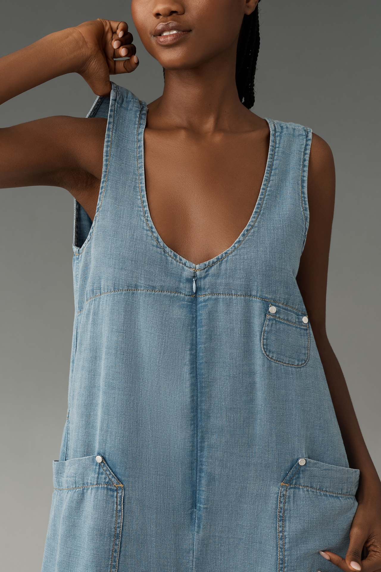 Pilcro Zip-Front Wide-Leg Overalls