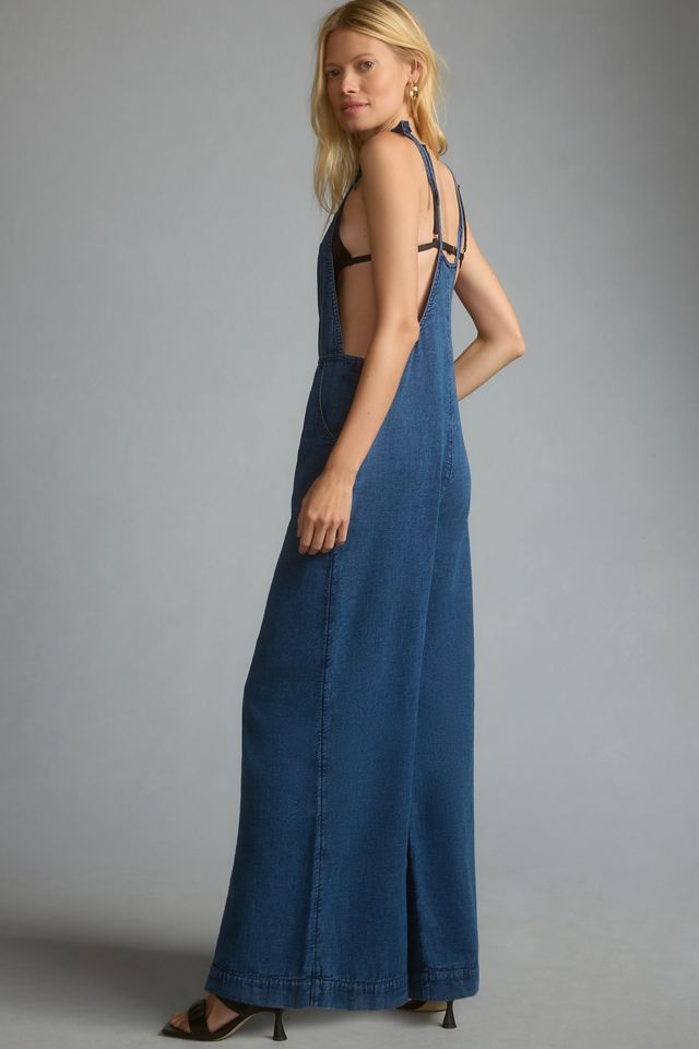 By Anthropologie Wide-Leg Denim Jumpsuit #1