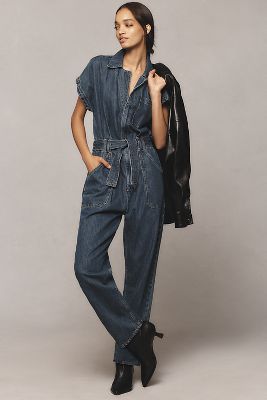 Anthropologie good Sanctuary Renewal Utility Jumpsuit M Black LS Belted NWT $170