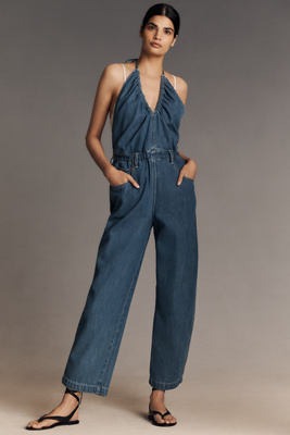 Etica Laurelle Halter Barrel Jumpsuit
